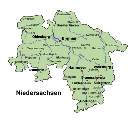 Niedersachsen Karte